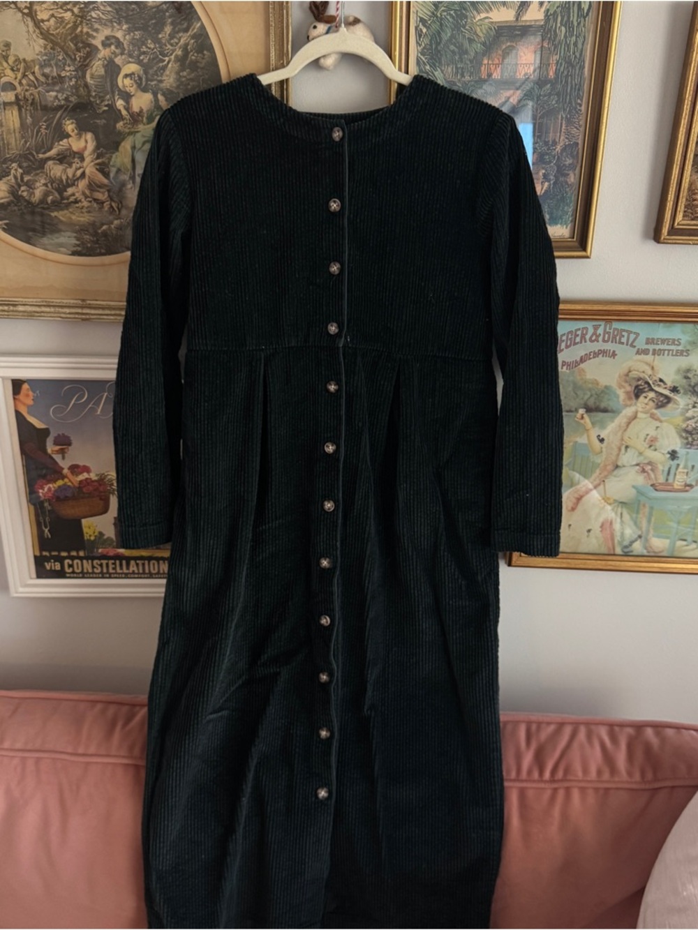 Corduroy Button-Front Women’s Dress